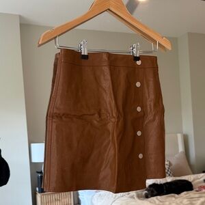 🔵 15%+ OFF SALE - Elegant Brown Leather Look Mini Skirt